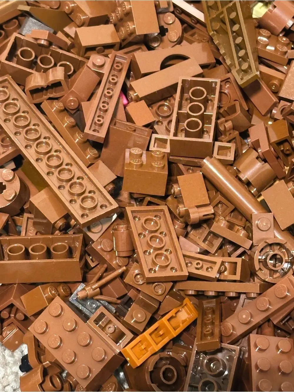 LEGO  Brown and Tan Mix Bricks and Plates over 1lb